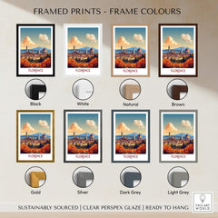 Florence Italy Wall Art | Modern Style framed print options in various frame colors including black, white, brown, gold, and silver.