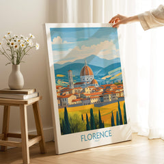 Florence Print Italy wall art showcasing the scenic beauty of Florence, Italy, with a minimalist design.
