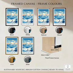 Gates of the Arctic travel poster framed canvas in six color options, mountain art print
