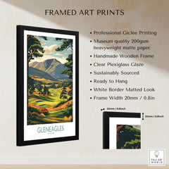 Gleneagles Scotland Wall Art framed print featuring a vibrant landscape and professional Giclée quality.