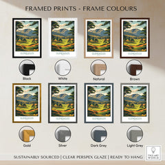 Gleneagles Scotland Wall Art framed print options in various colors including black, white, natural, and brown.