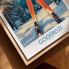 Goderdzi Ski Wall Art Poster Georgia featuring vibrant skiing imagery and scenic snowy landscapes.