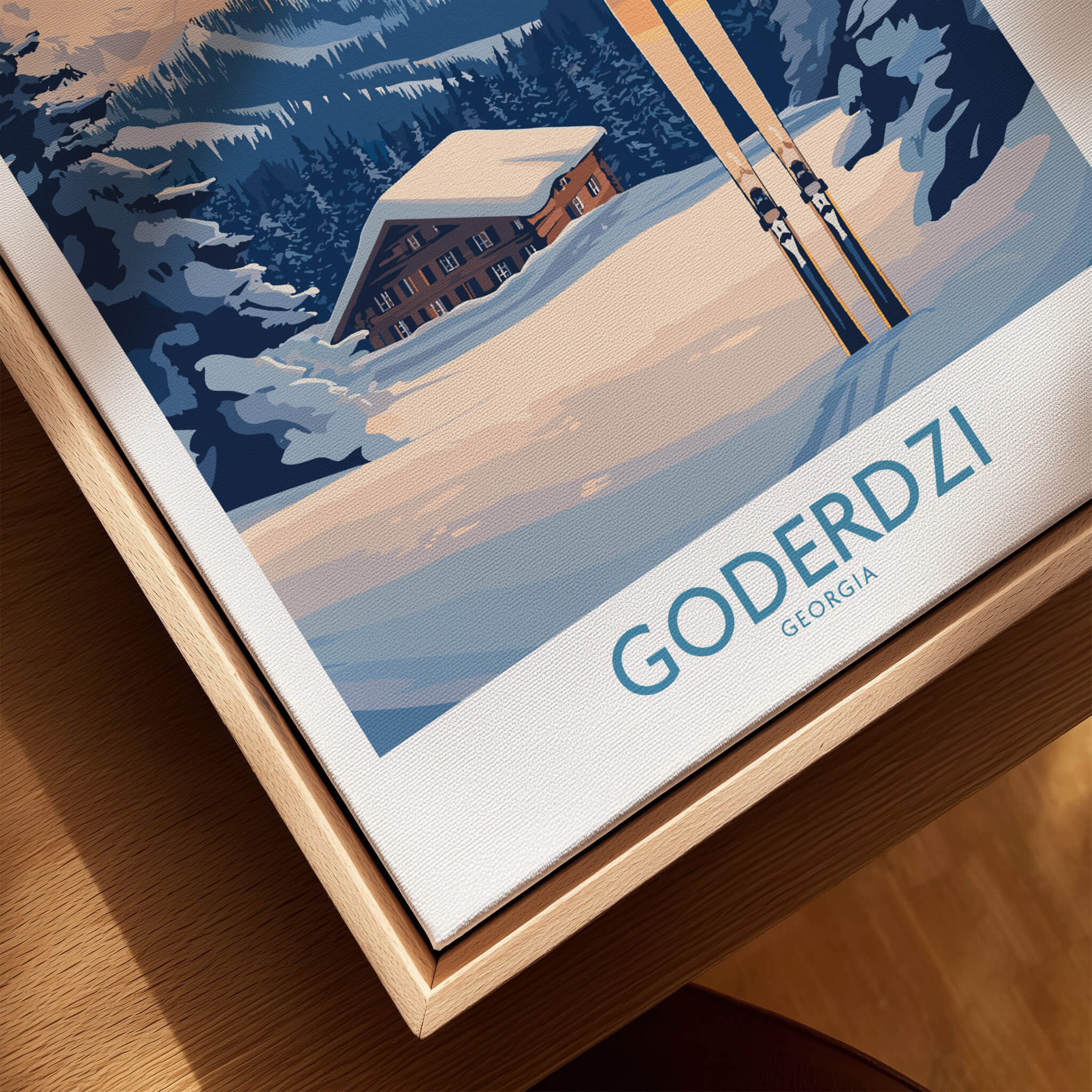Ski Poster Goderdzi Georgia showcasing winter scenery and ski slopes in Georgia.