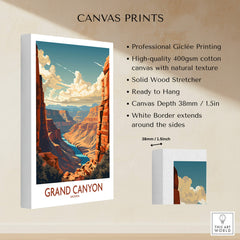 Grand Canyon Wall Art | Modern Style canvas print with high-quality Giclée printing and solid wood stretcher.