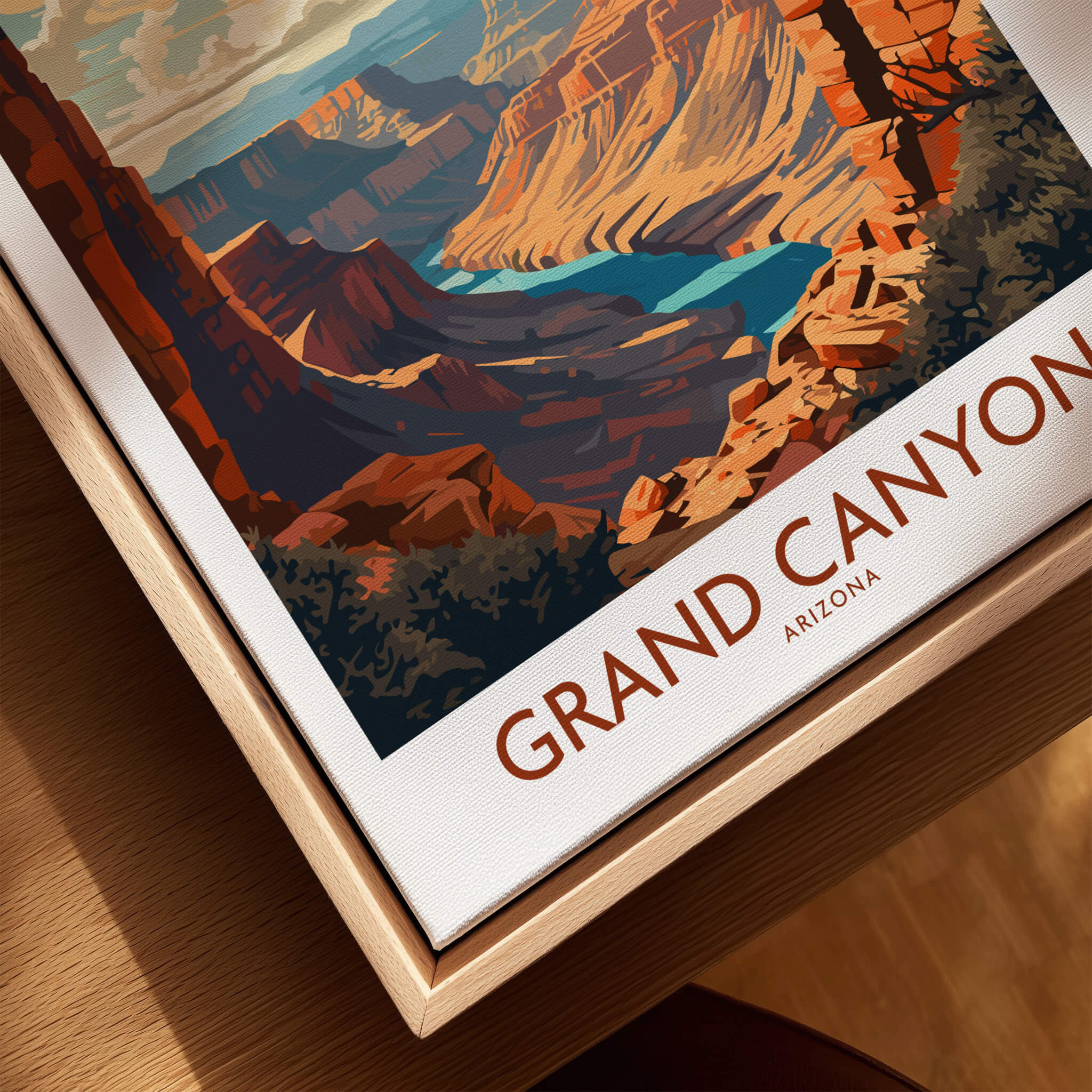Grand Canyon Wall Art | Modern Style - a vibrant illustration capturing the beauty of the Grand Canyon in contemporary design.