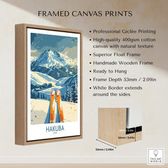 Hakuba Ski Print - Japan framed canvas print showcasing mountain skiing and high-quality Giclée printing.