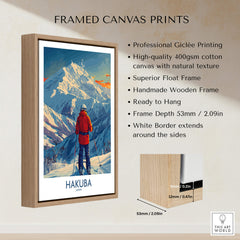 Hakuba Wall Art Print Japan framed canvas print showcasing stunning mountain landscape and professional giclée printing quality.