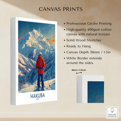 Hakuba Wall Art Print Japan featuring high-quality canvas prints ready to hang, showcasing stunning mountain landscapes.
