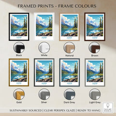Jasper National Park framed art print with eight different modern frame color options