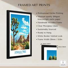 Framed Joshua Tree Print featuring professional Giclée printing and handmade wooden frame, ready to hang in any space.