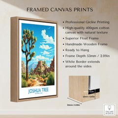 Framed Joshua Tree Print showcasing professional giclée printing on high-quality cotton canvas with a wooden frame.