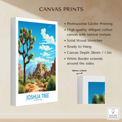 Joshua Tree Print featuring professional Giclée printing on high-quality cotton canvas with solid wood stretcher.