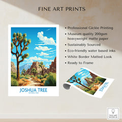 Joshua Tree Print featuring professional Giclée printing and vibrant desert scenery of Joshua Tree National Park.
