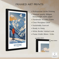 Framed Keystone Ski Print - Colorado showcasing stunning mountain landscape and skier; perfect wall art for ski lovers.