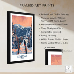 Keystone Wall Art -  Colorado Ski Poster featuring professional Giclée printing in a framed design.
