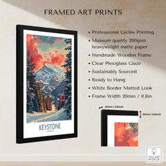 Keystone Poster Colorado framed art print showcasing ski resort in stunning mountain scenery.