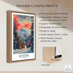 Keystone Poster Colorado framed canvas print showcasing a majestic mountain landscape with a ski gondola.