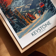 Keystone Poster Colorado showcasing a ski resort landscape with vibrant autumn colors and a ski lift.