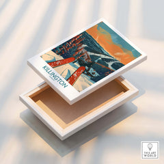 Killington Ski Print - Vermont displayed on a box, showcasing vibrant ski artwork inspired by Vermont's ski slopes.