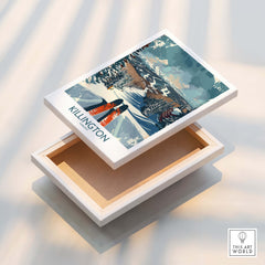 Killington Wall Art Poster featuring a snowy landscape and skis, perfect for winter decor.