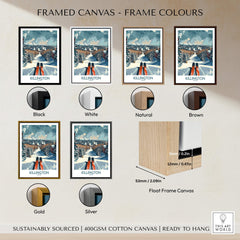 Framed Killington Wall Art Poster options in various frame colors including black, white, natural, brown, gold, and silver.