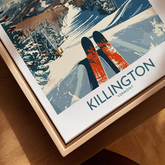 Killington Wall Art Poster featuring skis on a snowy slope, perfect for winter decor.