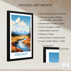 Framed Kobuk Valley National Park art print with measurements and print quality details