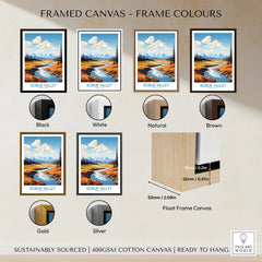 Kobuk Valley landscape art print in six frame color options: black, white, natural, brown, gold, silver.