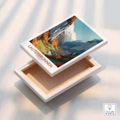Lauterbrunnen Wall Art showcasing the Swiss Alps in vibrant colors, perfect for home decor.