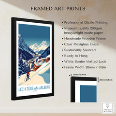 Lech Zürs am Arlberg Poster Austria framed art print showcasing stunning ski slopes and picturesque landscapes.