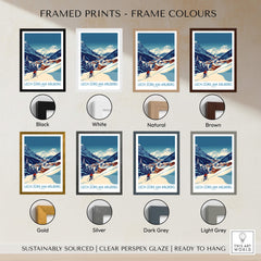 Lech Zürs am Arlberg Poster Austria framed print options in various colors including black, white, natural, and brown.