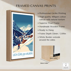 Lech Zürs am Arlberg Poster Austria framed canvas print showcasing stunning ski slopes in Austria.