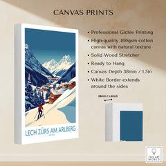 Lech Zürs am Arlberg Poster Austria showcasing professional Giclée printing on canvas.
