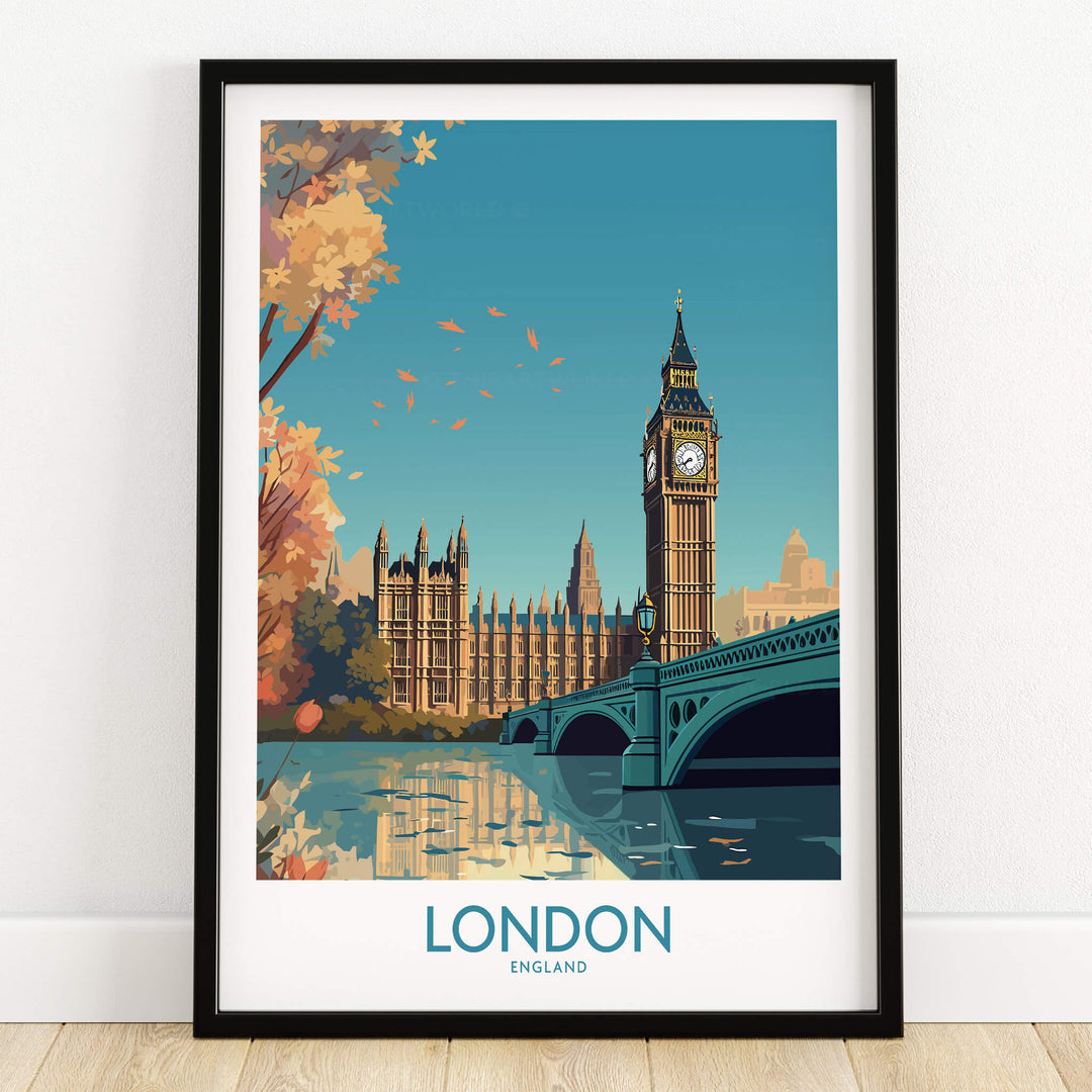 London Big Ben Wall Art | Modern Style - Stunning poster featuring Big Ben, vibrant colors, and a modern design.