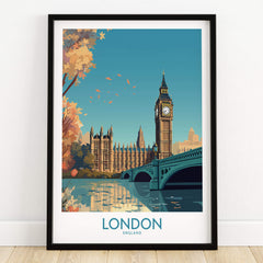 London Big Ben Wall Art | Modern Style - Stunning poster featuring Big Ben, vibrant colors, and a modern design.
