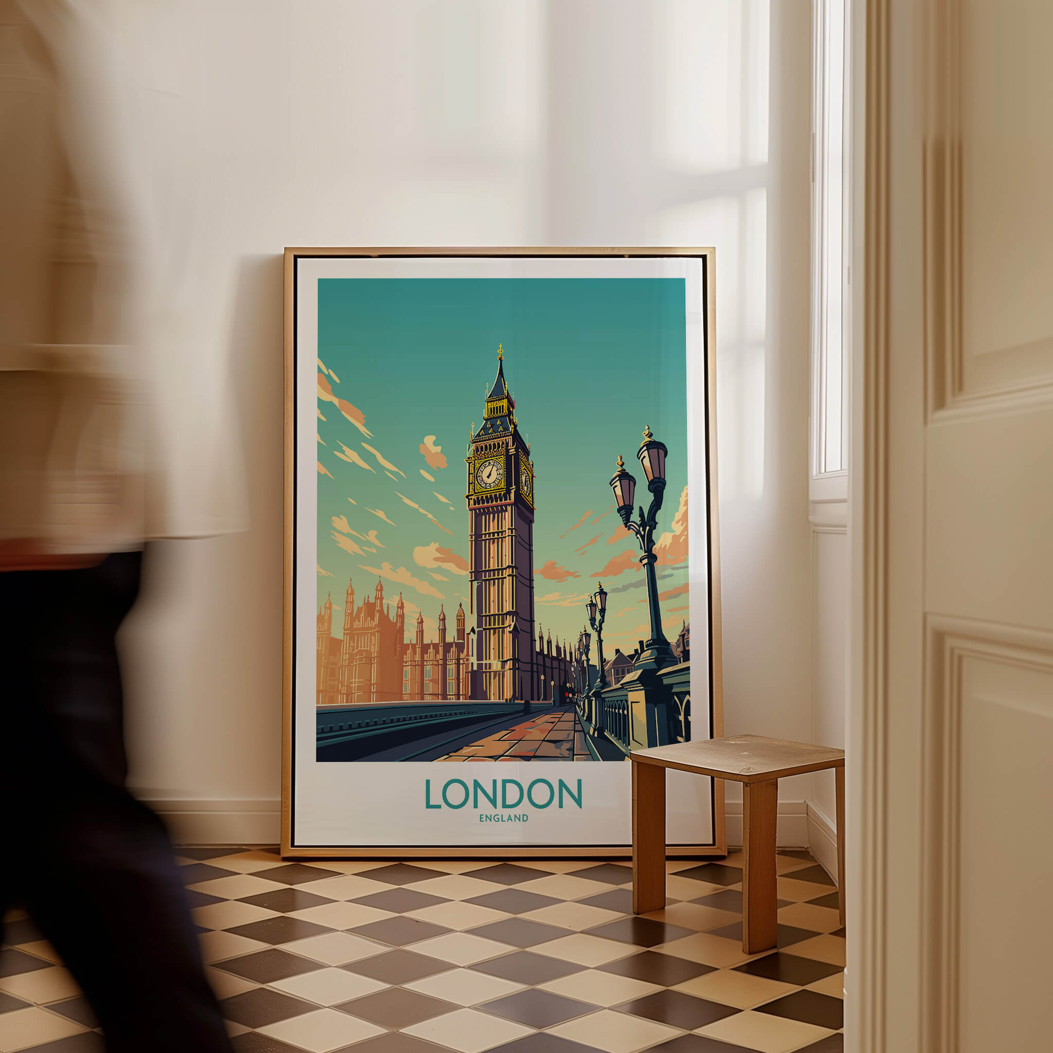 London Wall Art | Modern Style featuring Big Ben in a stylish setting in a home.