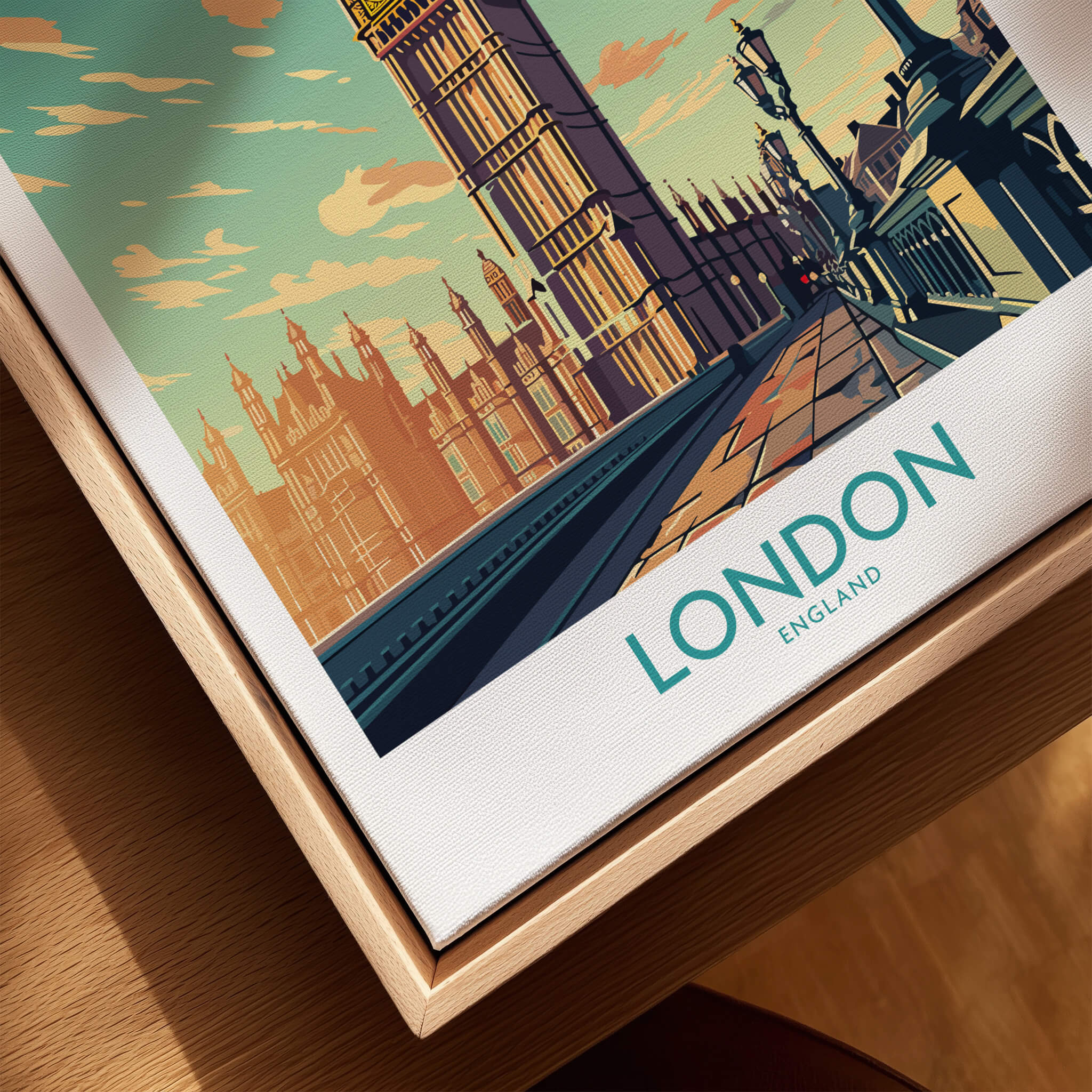 London Wall Art | Modern Style featuring Big Ben and a scenic view of London landmarks.
