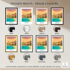 Menton Cote d'Azur Poster Print showcased in various frame colors available for purchase.