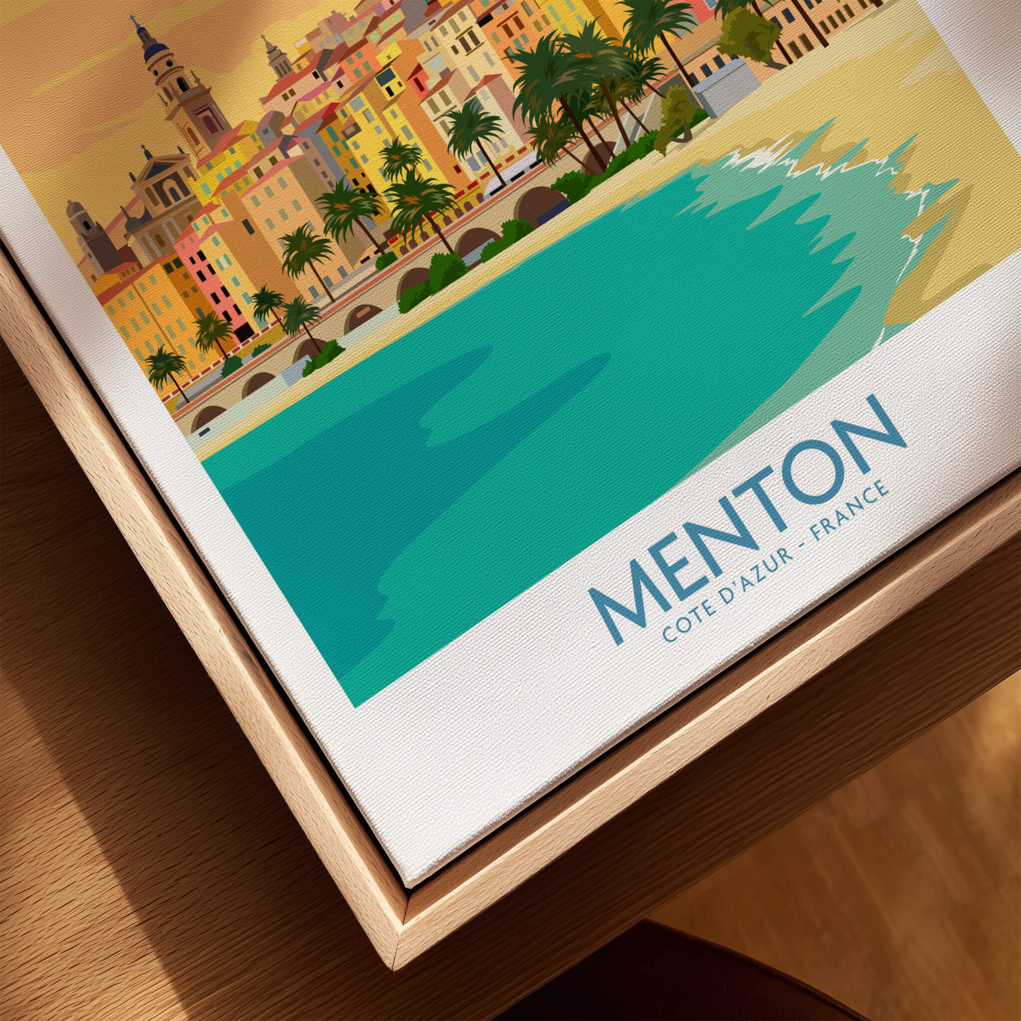 Menton Cote d'Azur Poster Print featuring vibrant coastal scenery and charming architecture.