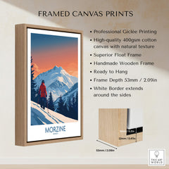 Morzine Ski Print - France framed canvas print showcasing beautiful skiing scenery in the French Alps.