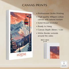 Morzine Poster - Ski Print France showcasing professional Giclée printing and stunning French Alps design.