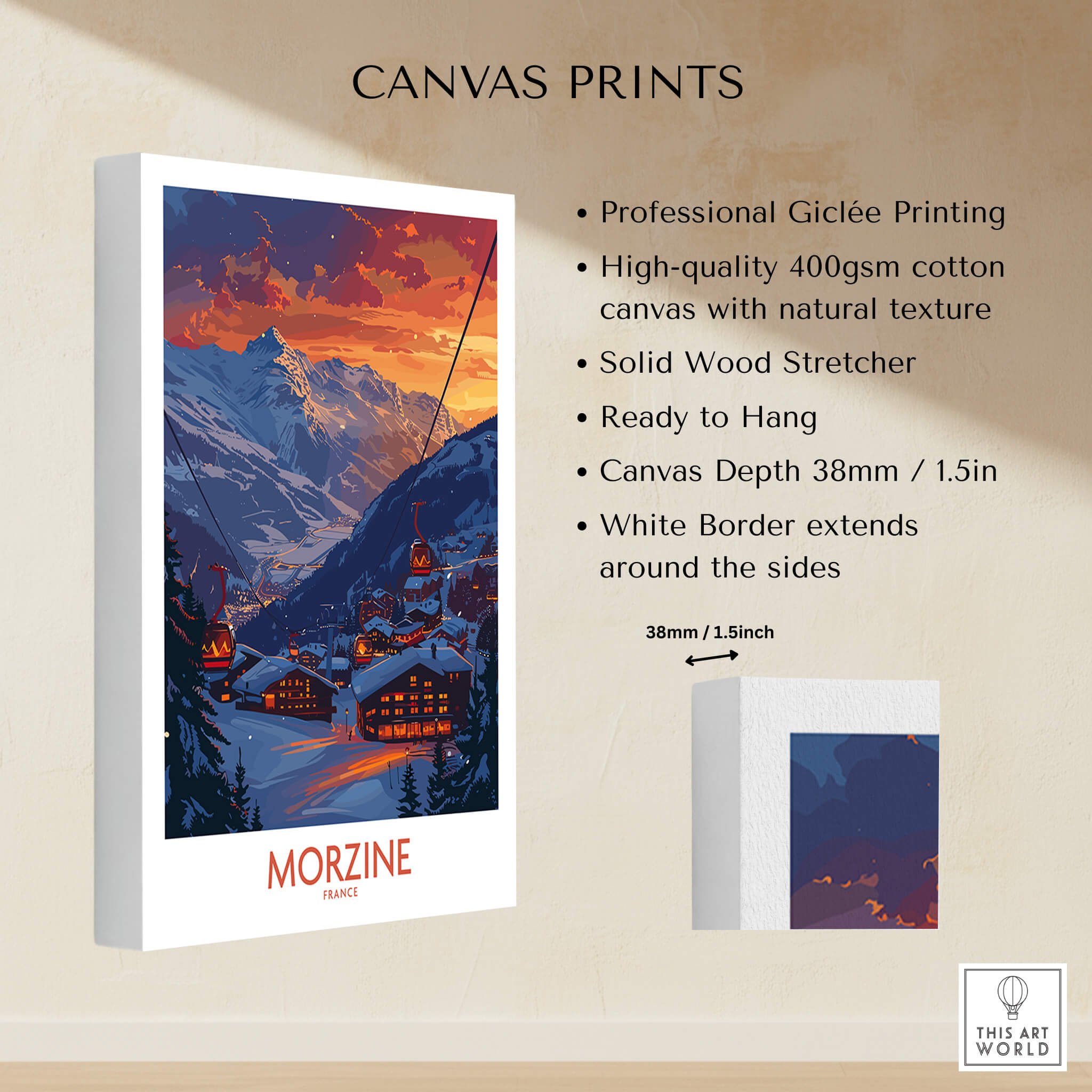 Morzine Poster France visually showcasing the stunning beauty of Morzine, perfect for ski enthusiasts.