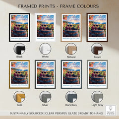Niagara-on-the-Lake wine country framed print in 8 frame colors, ready to hang wall art