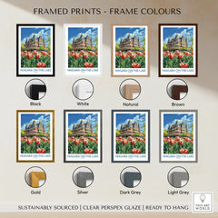 Niagara-on-the-Lake travel poster in 8 frame colors: black, white, natural, brown, gold, silver, dark grey, light grey