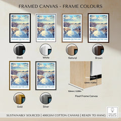 Niagara-on-the-Lake winter vineyard art print in black, white, natural, brown, gold, and silver frames
