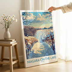Niagara-on-the-Lake Ontario winter vineyard travel poster wall art for home decor