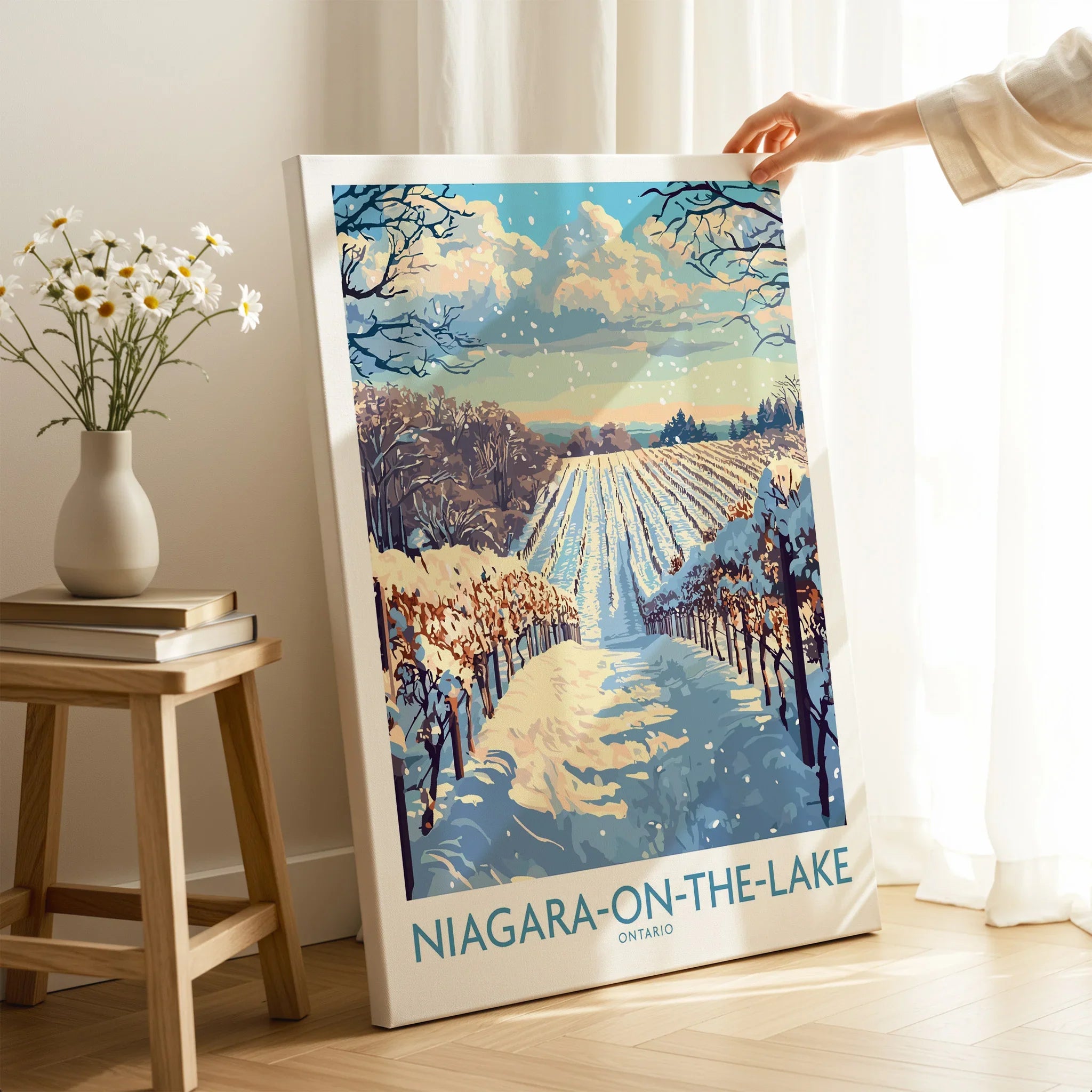 Niagara-on-the-Lake Ontario winter vineyard travel poster wall art for home decor
