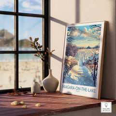 Niagara-on-the-Lake Ontario winter vineyard travel poster print for home wall art decor