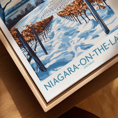 Niagara-on-the-Lake Ontario travel poster print with vineyard artwork, perfect for wall decor