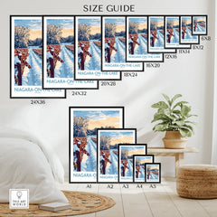 Niagara-on-the-Lake winter vineyard art print size guide for home wall decor